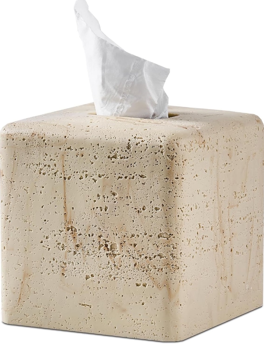 Natural Travertine Textures Tissue Box Cover Square for Home